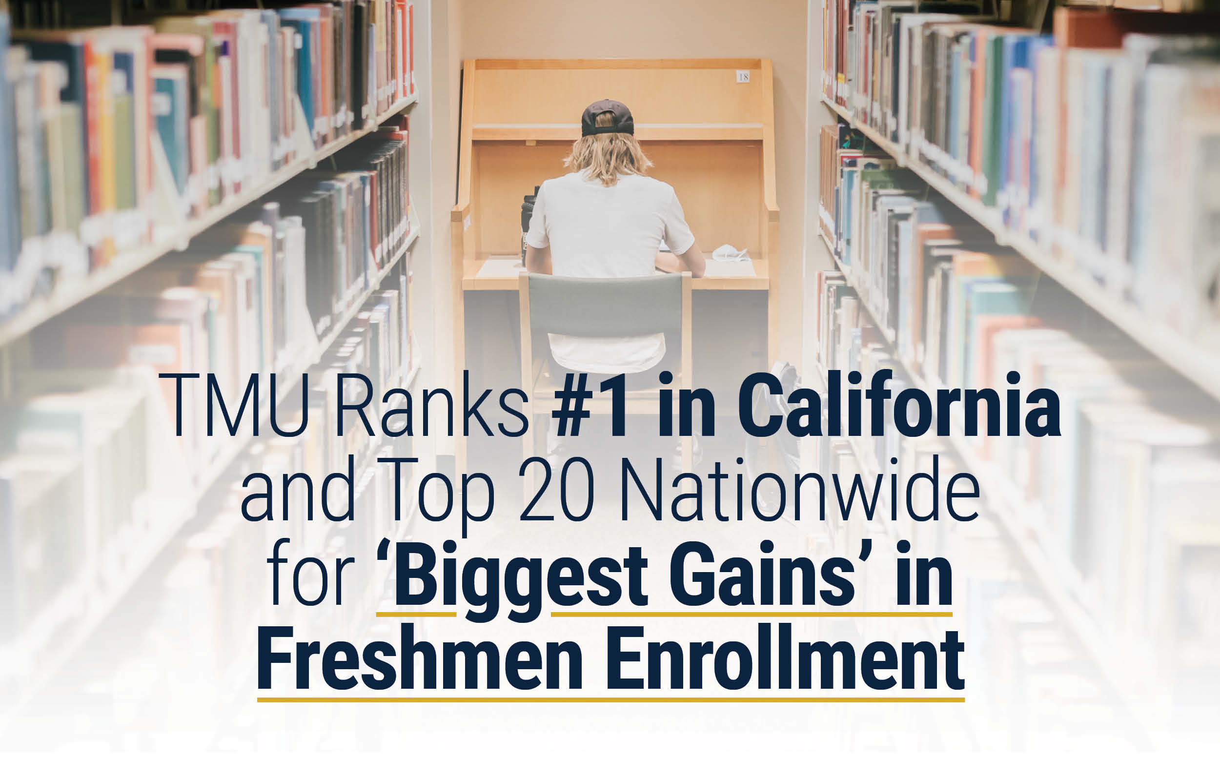 TMU Ranks #1 in California and Top 20 Nationwide for ''Biggest Gains'' in Freshmen Enrollment