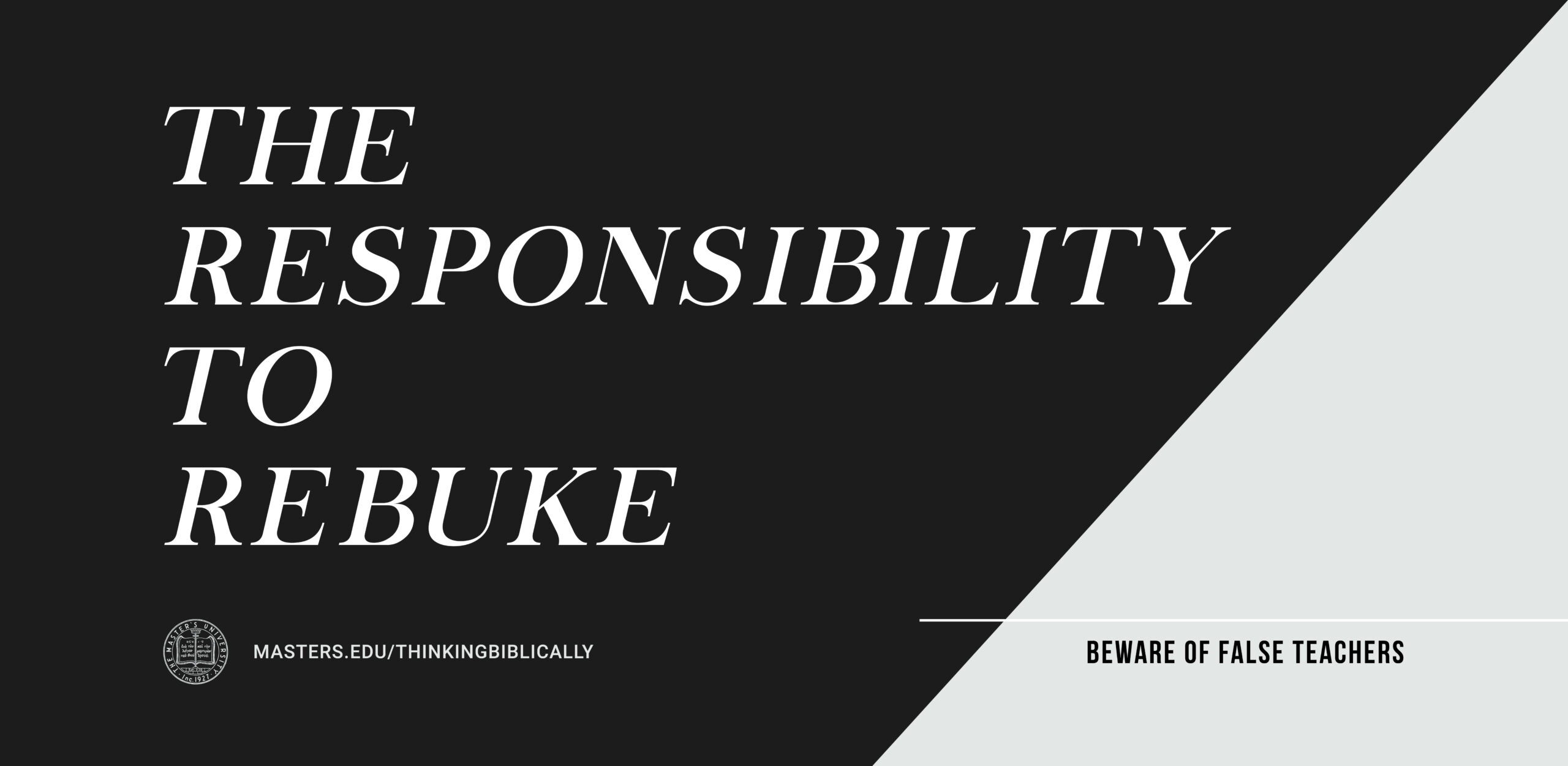 The Responsibility to Rebuke Featured Image